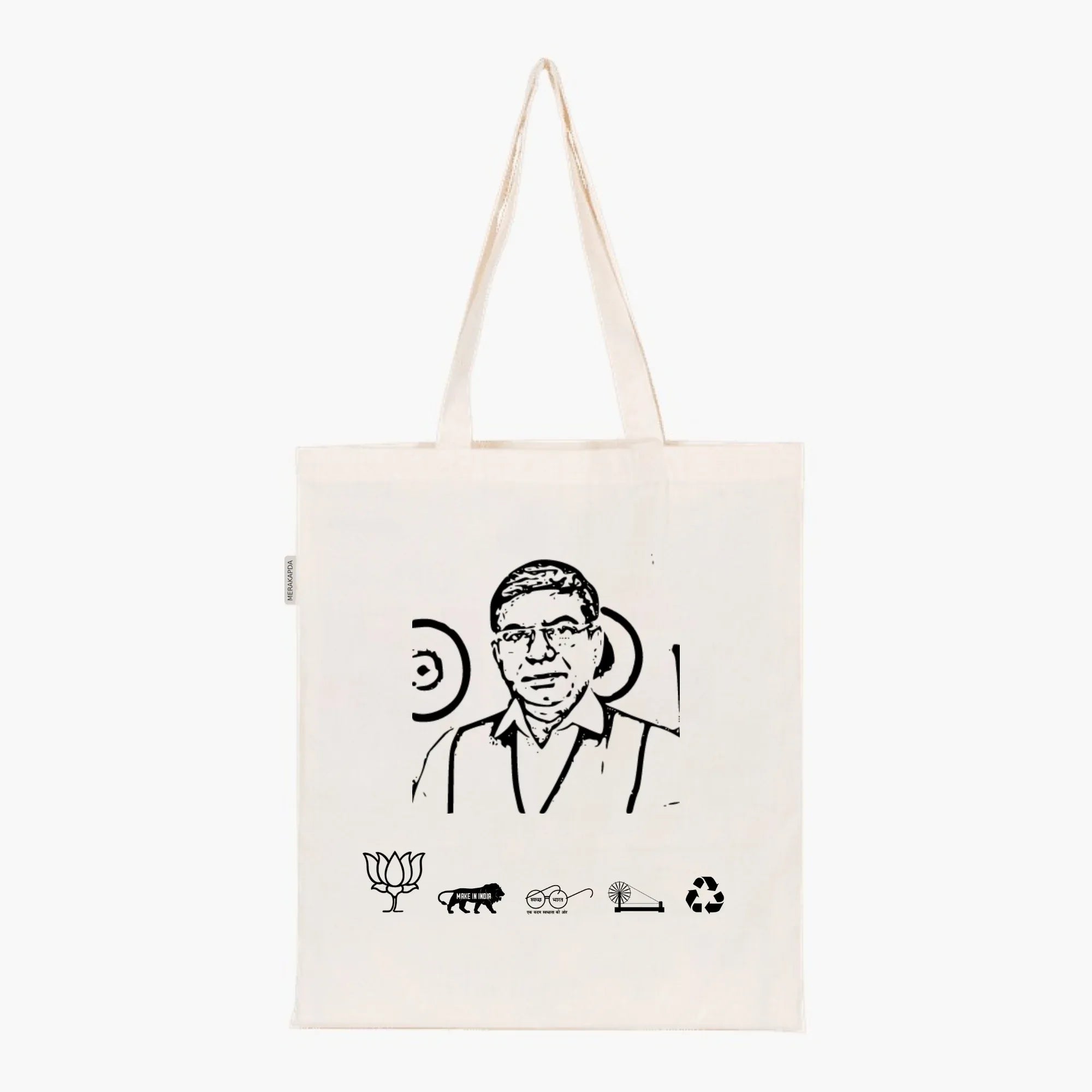 Printed Natural Tote Bag (Dr Subhas Sarkar) - MeraKapda