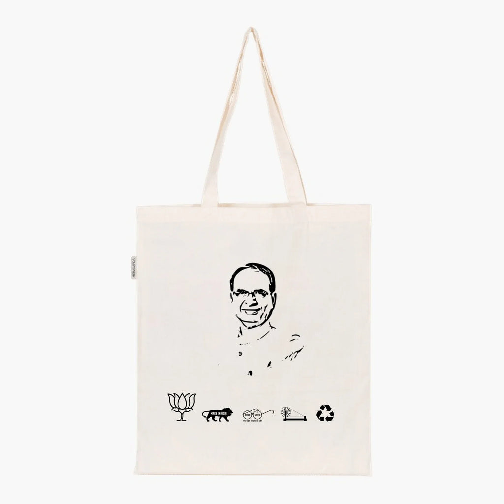 Printed Natural Tote Bag (Shri Shivraj Singh Chouhan - MeraKapda