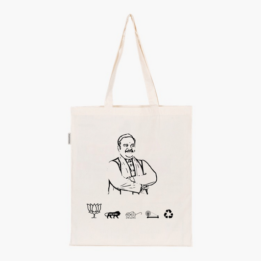 Printed Natural Tote Bag (Shri Subrat Pathak)