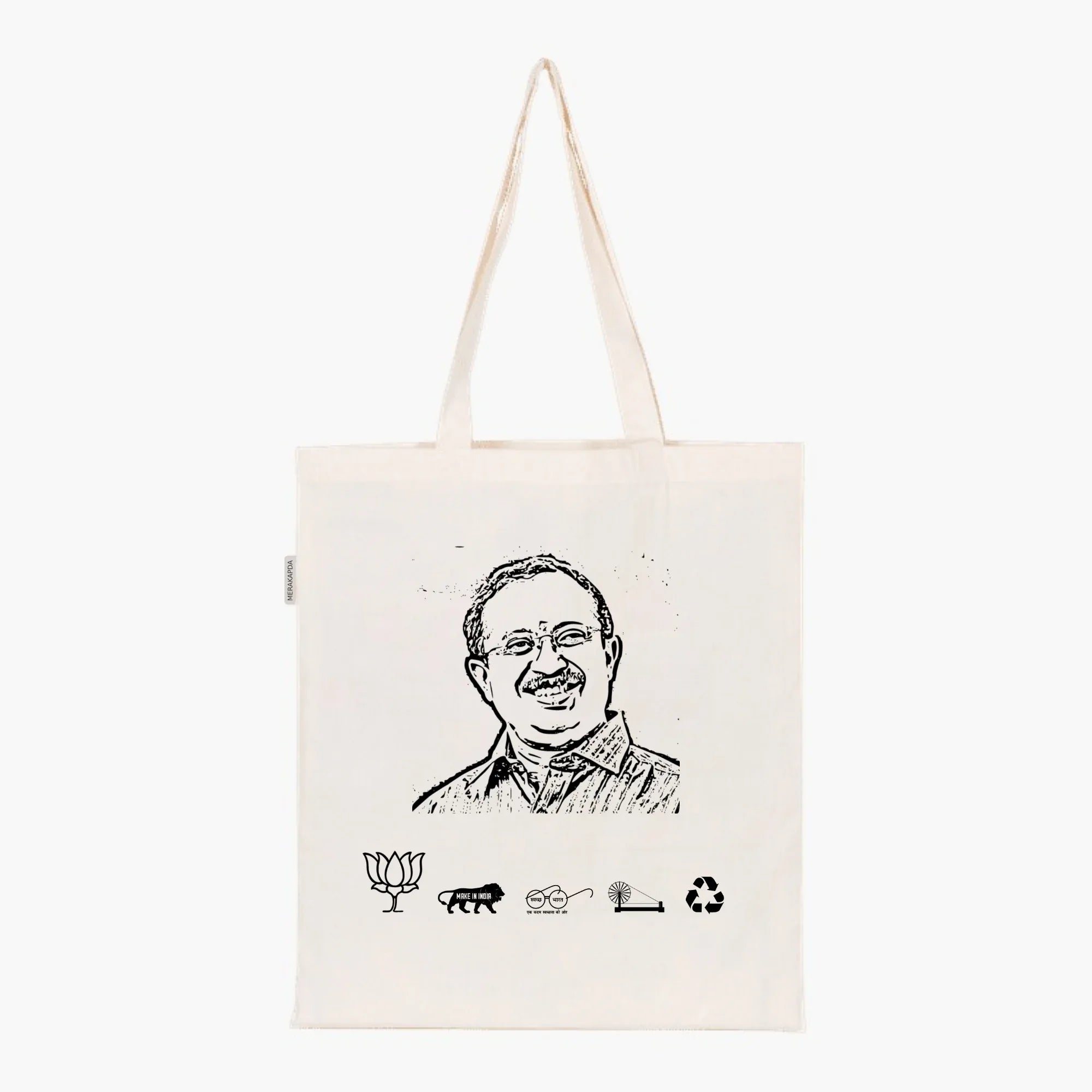 Printed Natural Tote Bag (Shri V Muraleedharan) - MeraKapda