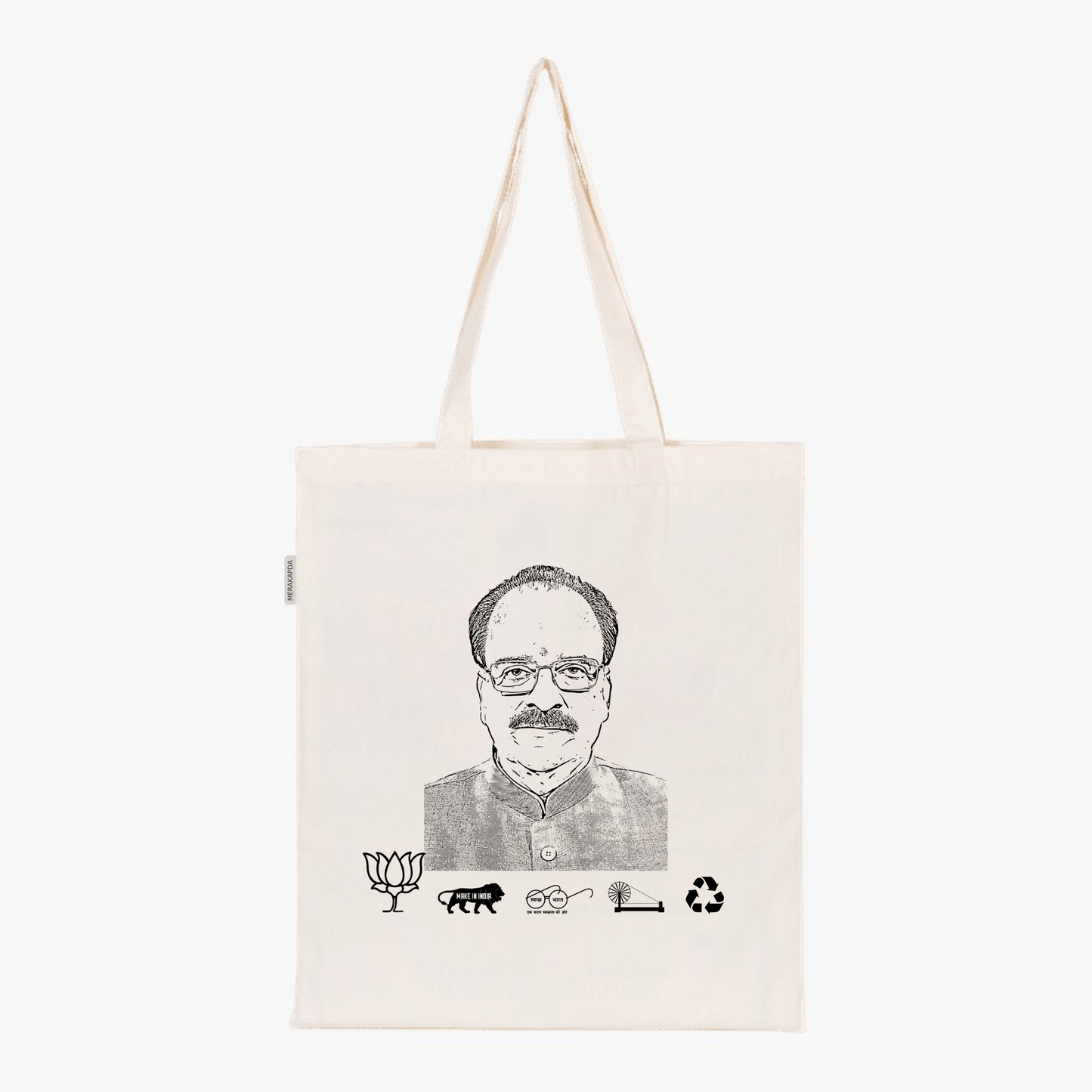 Printed Natural Tote Bag (Shri Ajay Bhatt)