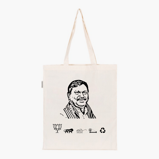 Printed Natural Tote Bag (Shri Arjun Munda)