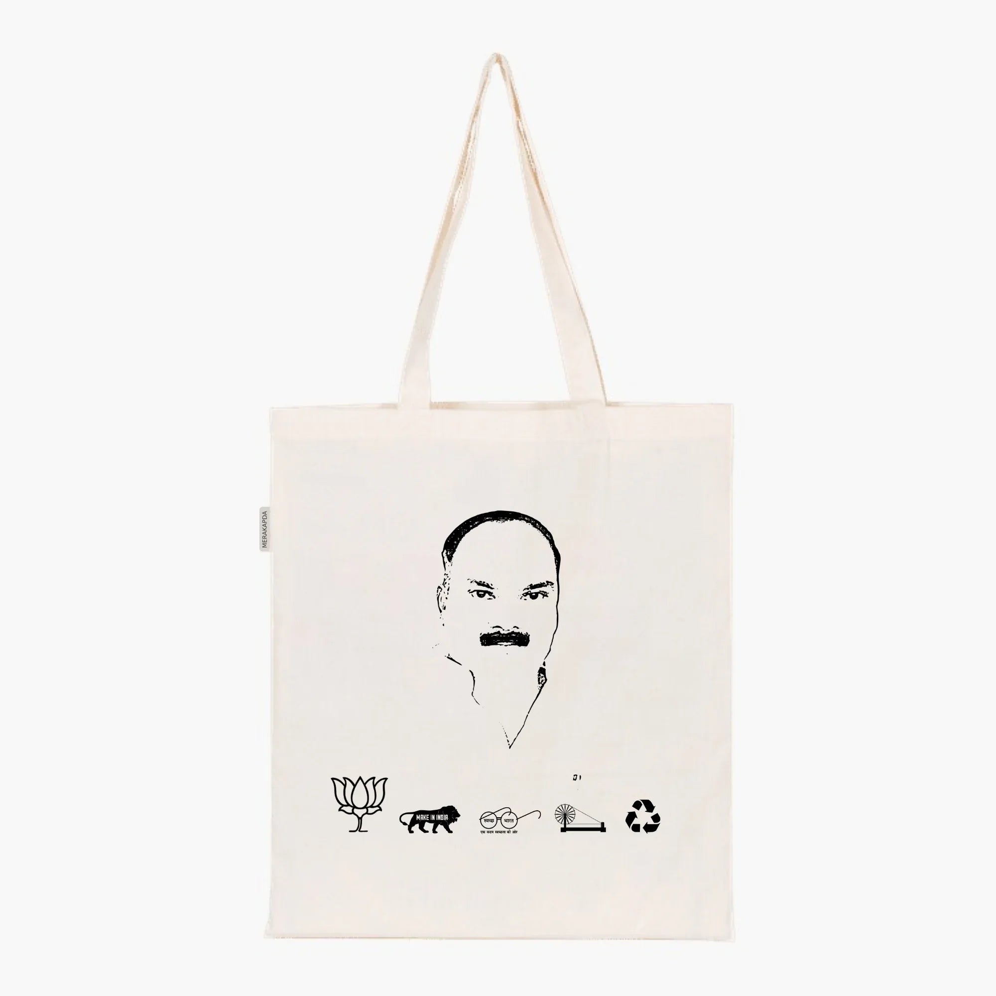Printed Natural Tote Bag (Shri Arun Kumar Sagar) - MeraKapda