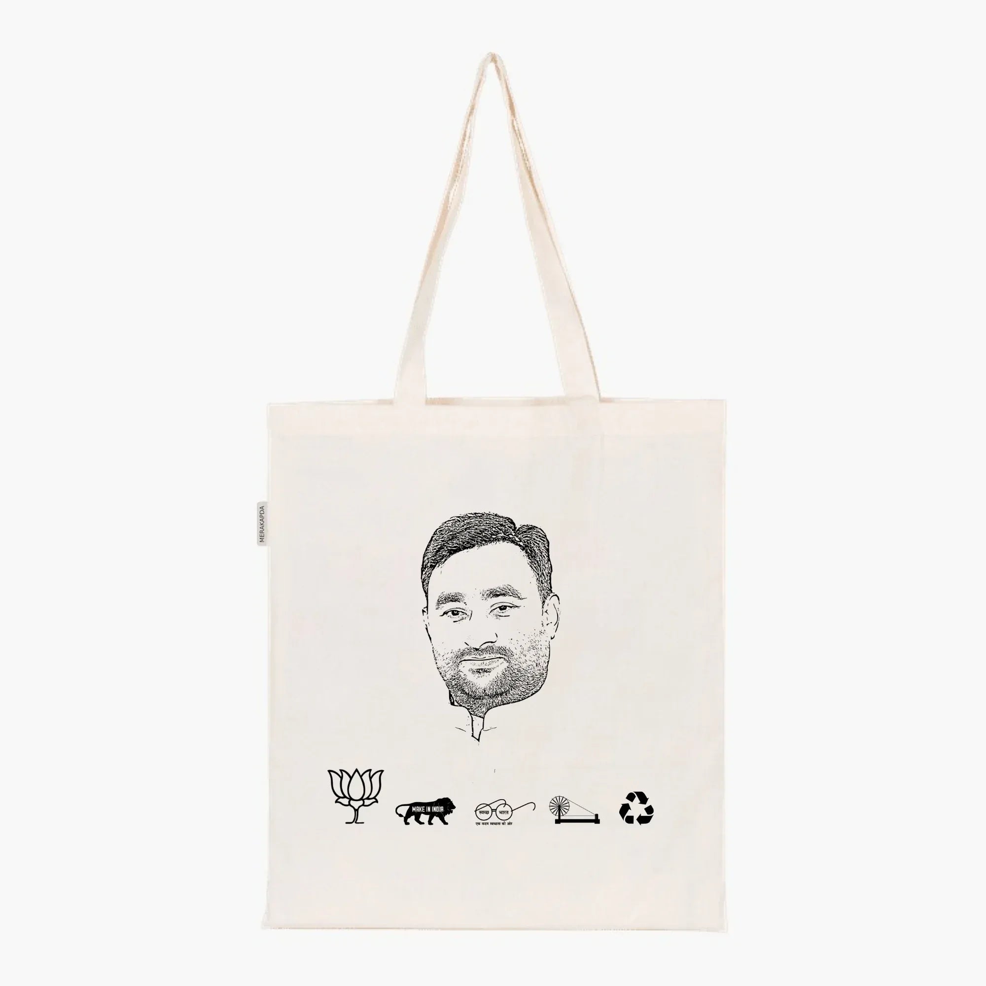 Printed Natural Tote Bag (Dr Bhola Singh) - MeraKapda