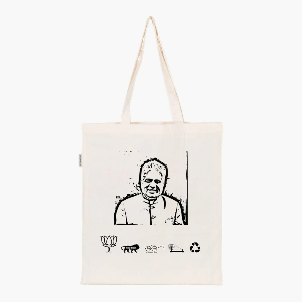 Printed Natural Tote Bag (Shri Bhupender Yadav) - MeraKapda