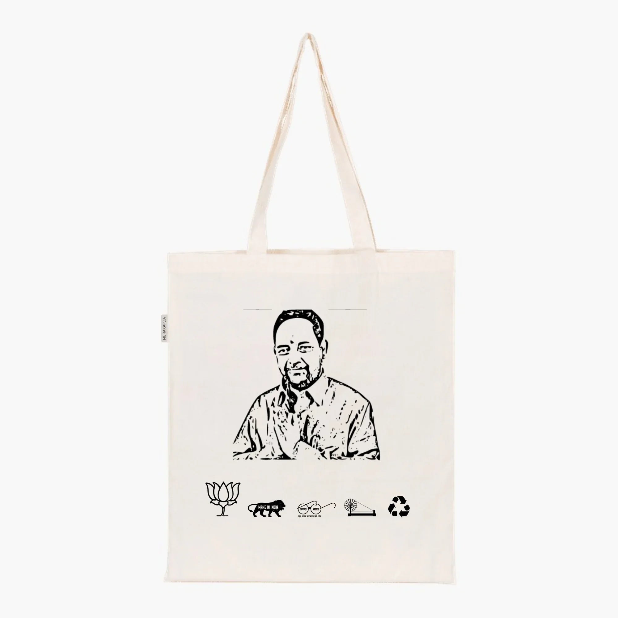 Printed Natural Tote Bag (Shri Bidyut Baran Mahato) - MeraKapda