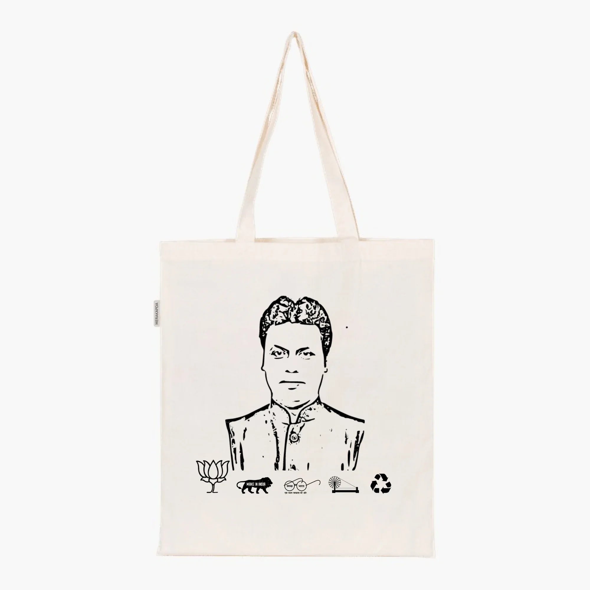 Printed Natural Tote Bag (Shri Biplab Kumar Deb) - MeraKapda
