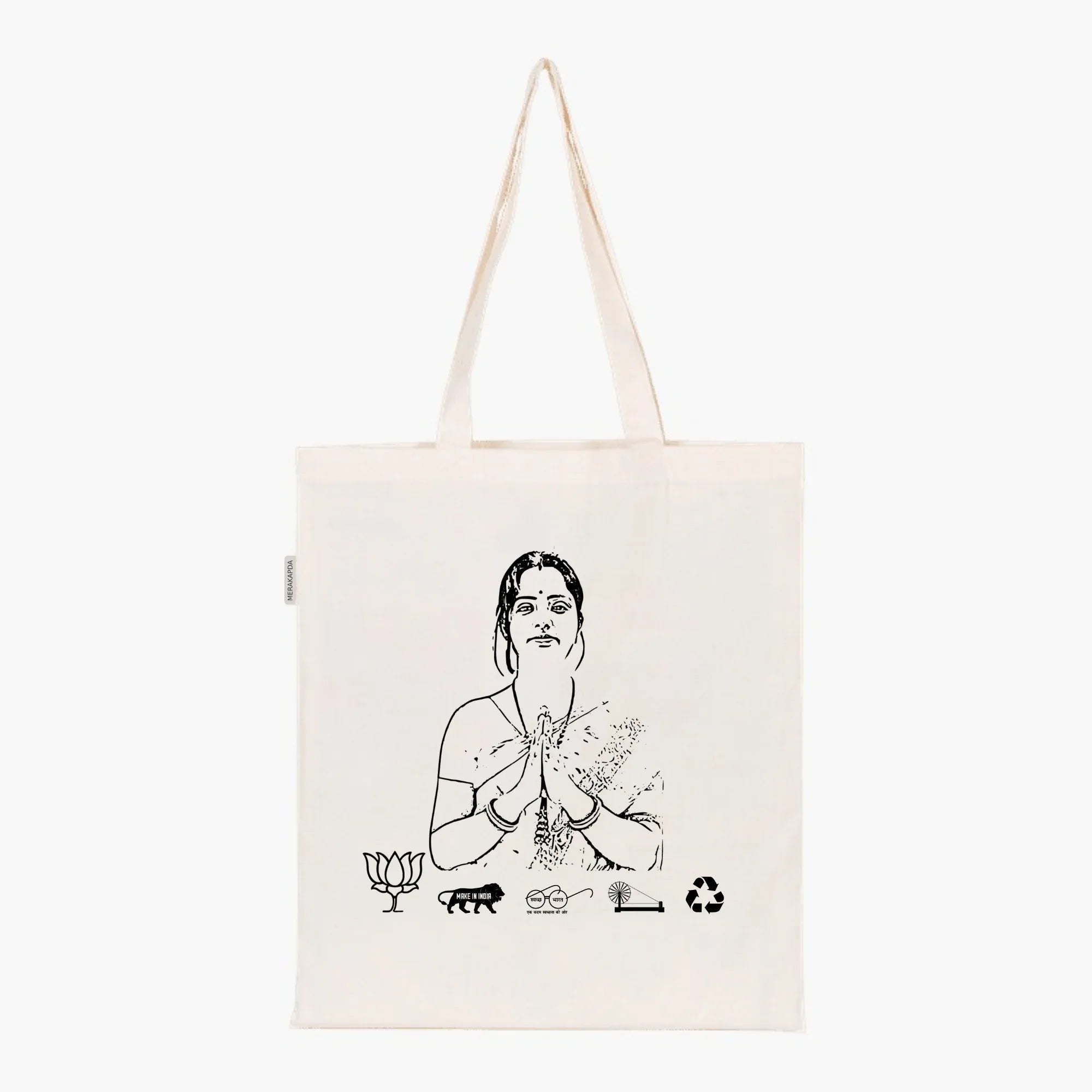 Printed Natural Tote Bag (Smt Priya Sahah) - MeraKapda