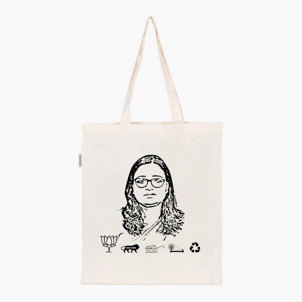 Printed Natural Tote Bag (Smt Rekha Verma) - MeraKapda