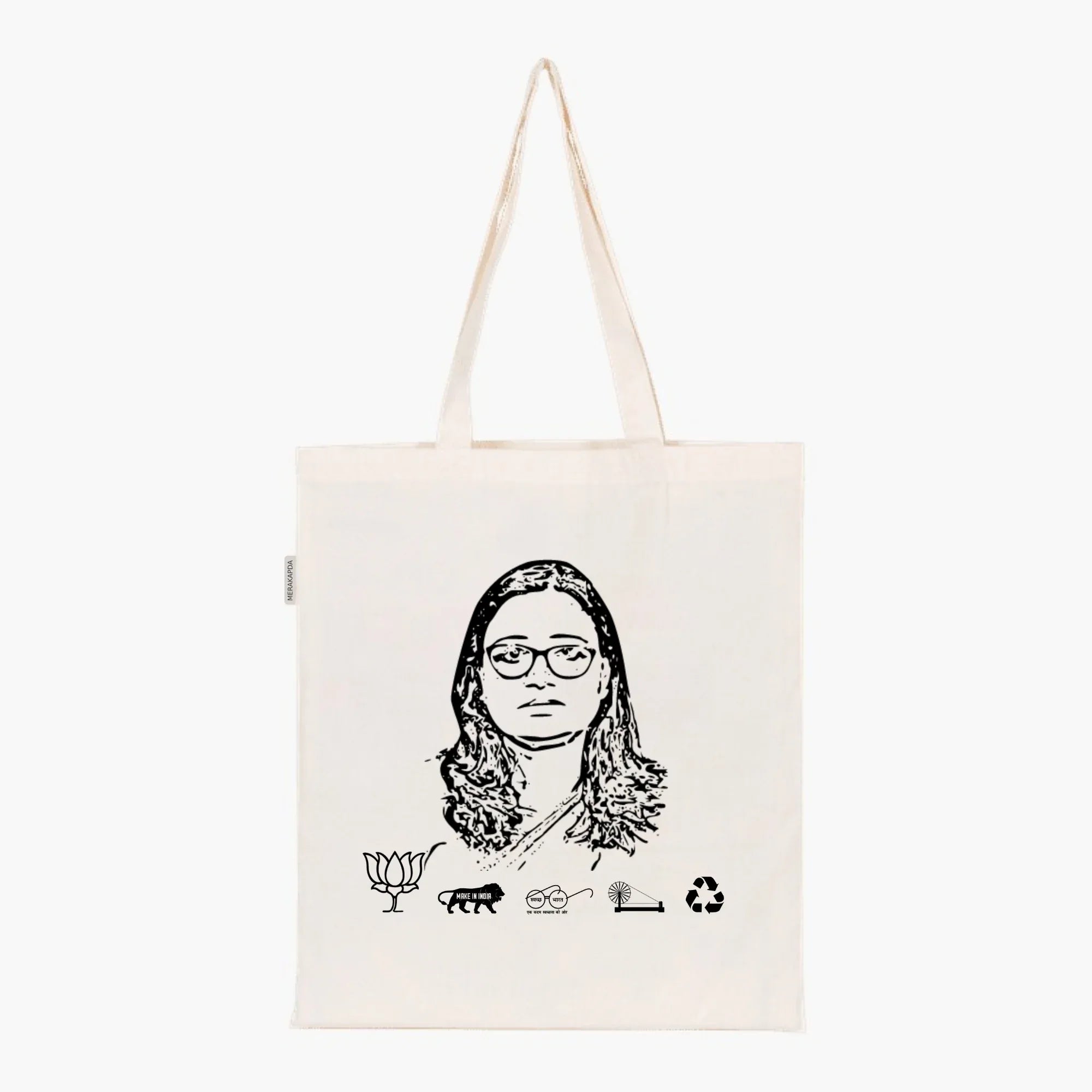 Printed Natural Tote Bag (Smt Rekha Verma) - MeraKapda