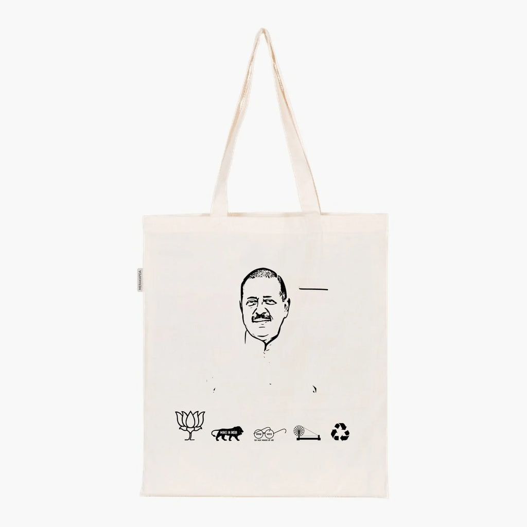 Printed Natural Tote Bag (Dr Jitendra Singh) - MeraKapda