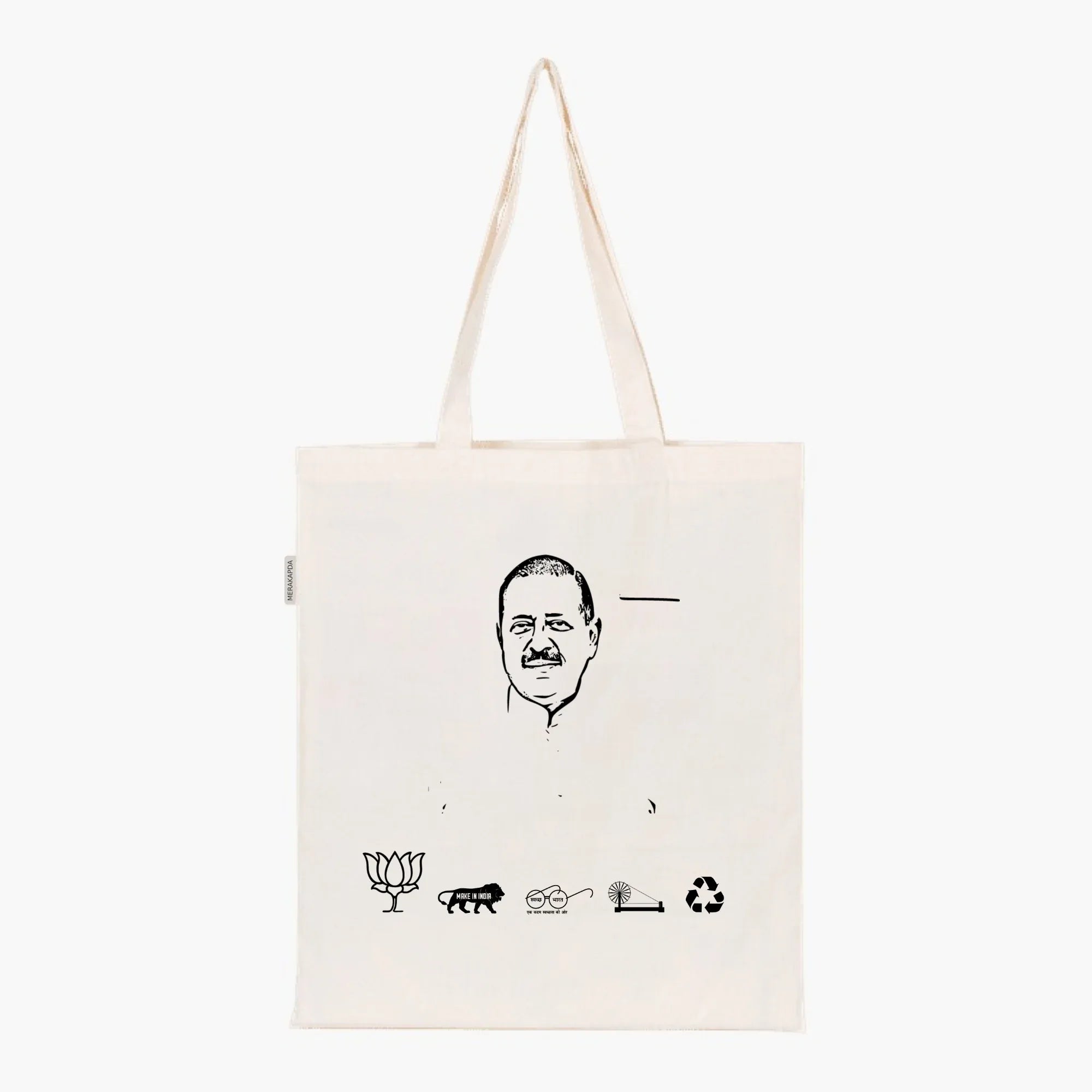Printed Natural Tote Bag (Dr Jitendra Singh) - MeraKapda