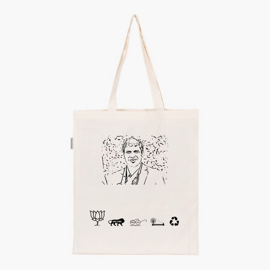 Printed Natural Tote Bag (Shri Devendra Jhajharia)