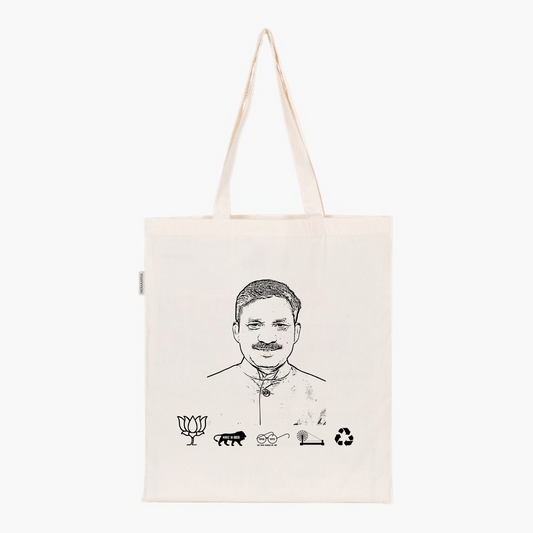 Printed Natural Tote Bag (Shri Devusinh Chauhan)