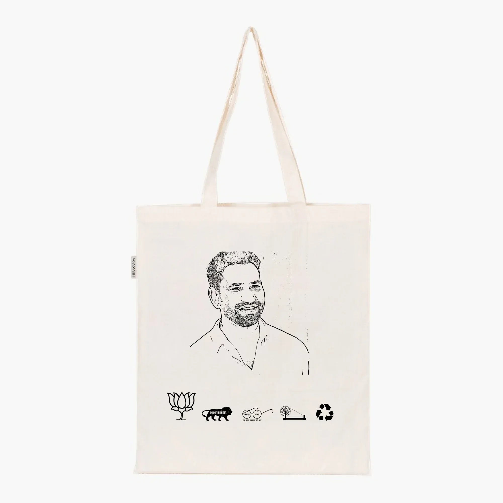 Printed Natural Tote Bag (Shri Dinesh Lal Yadav) - MeraKapda
