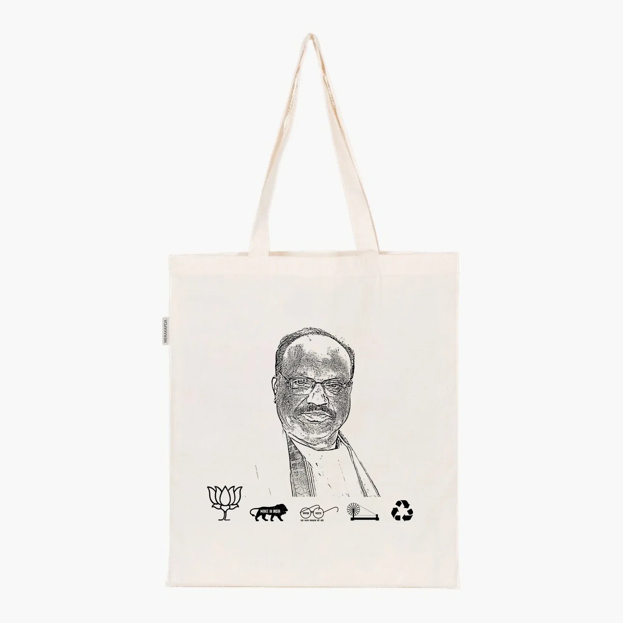 Printed Natural Tote Bag (Shri Durga Das Uikey) - MeraKapda