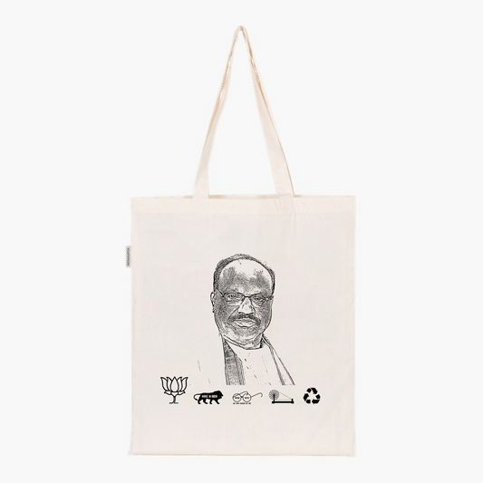 Printed Natural Tote Bag (Shri Durga Das Uikey)