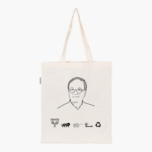 Printed Natural Tote Bag (Bishnu Pada Ray)