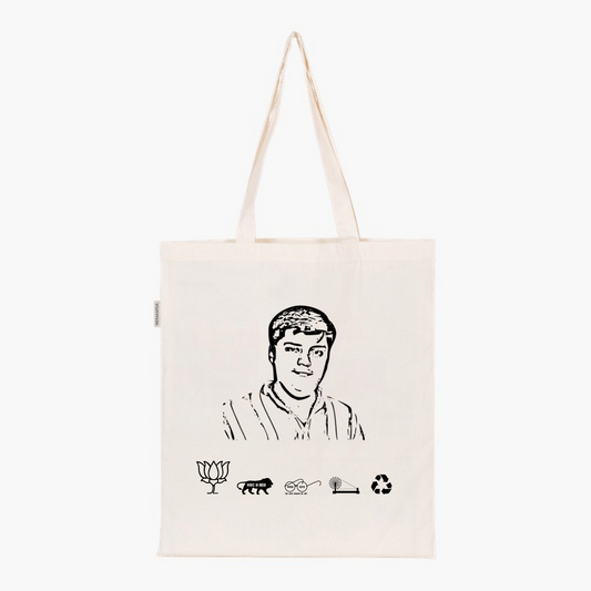 Printed Natural Tote Bag (Shri Dushyant Singh)