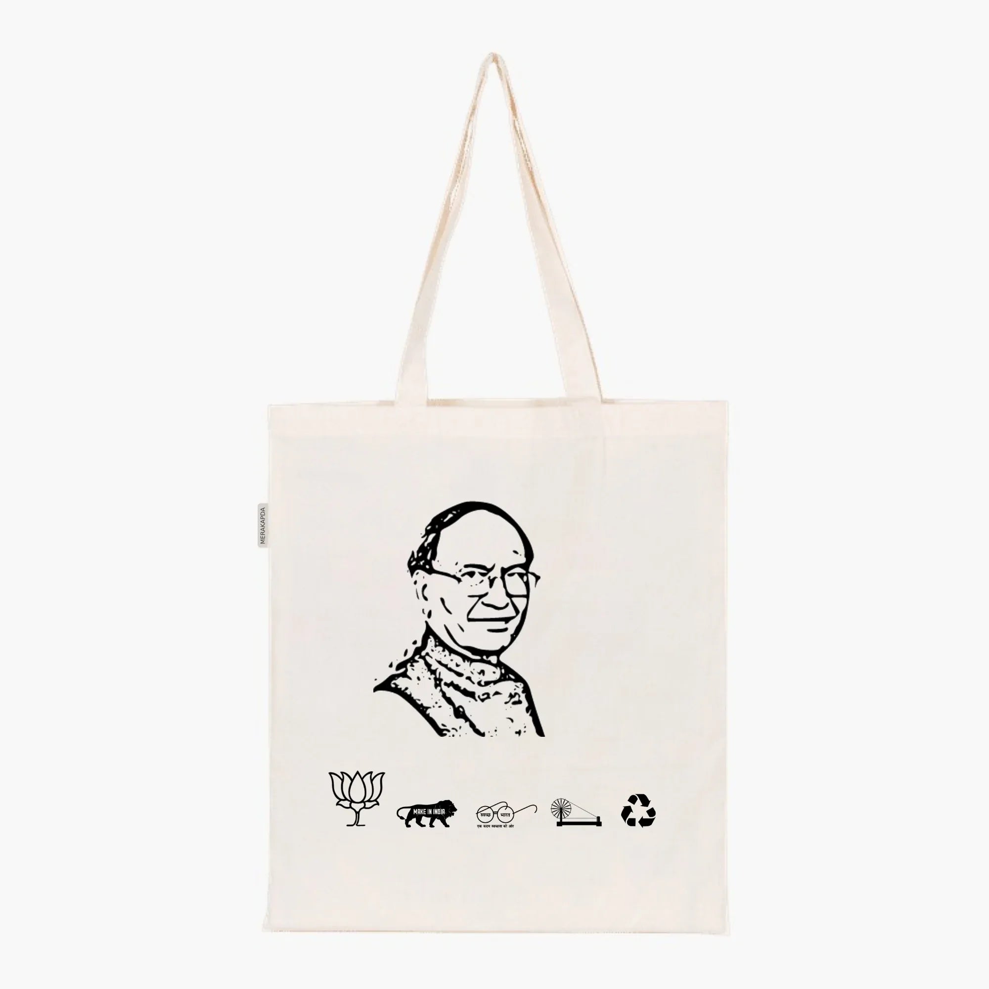 Printed Natural Tote Bag (Dr CP Thakur PATNA) - MeraKapda
