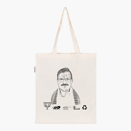 Printed Natural Tote Bag (Shri Gajendra Patel)