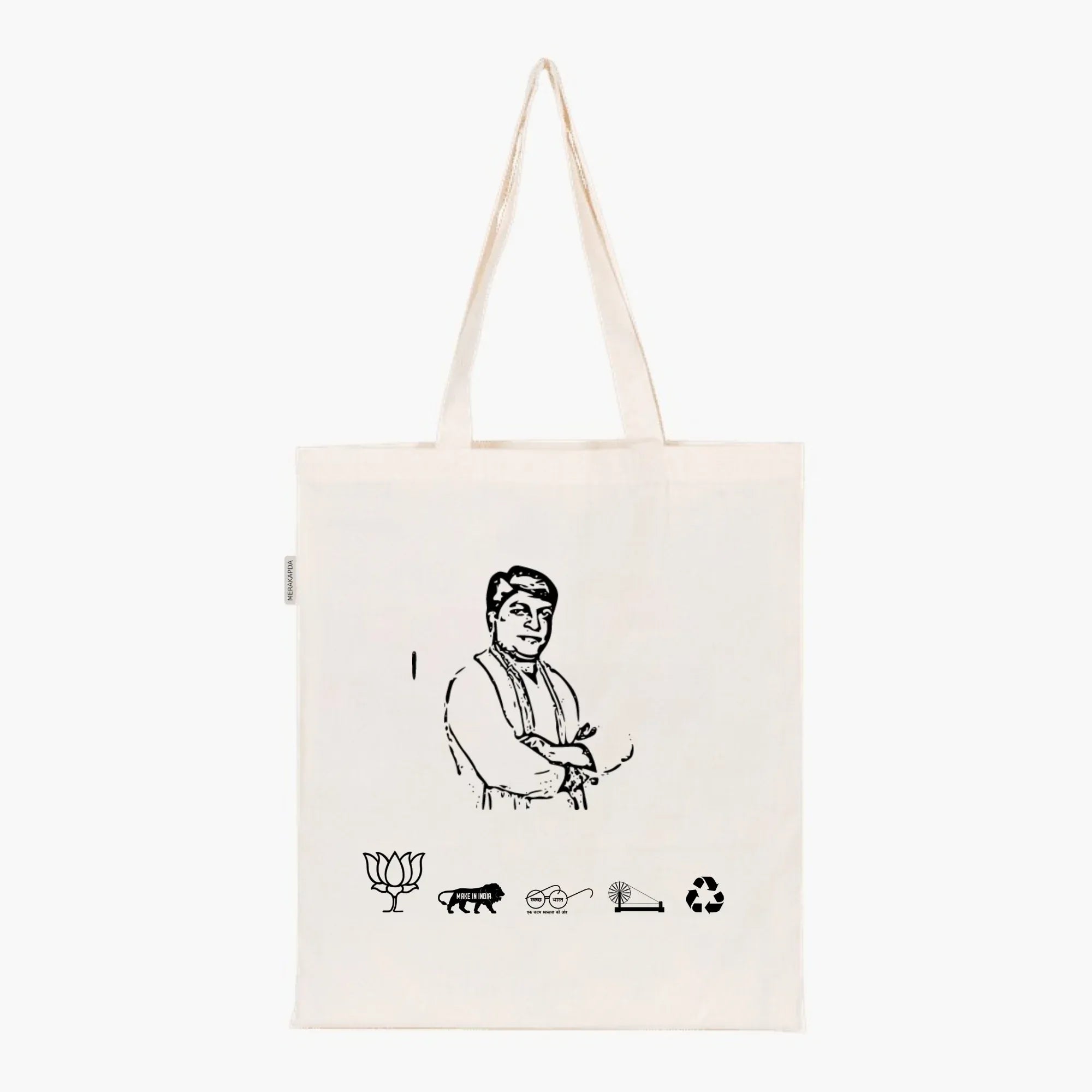 Printed Natural Tote Bag (Shri Gauri Shankar Ghosh) - MeraKapda