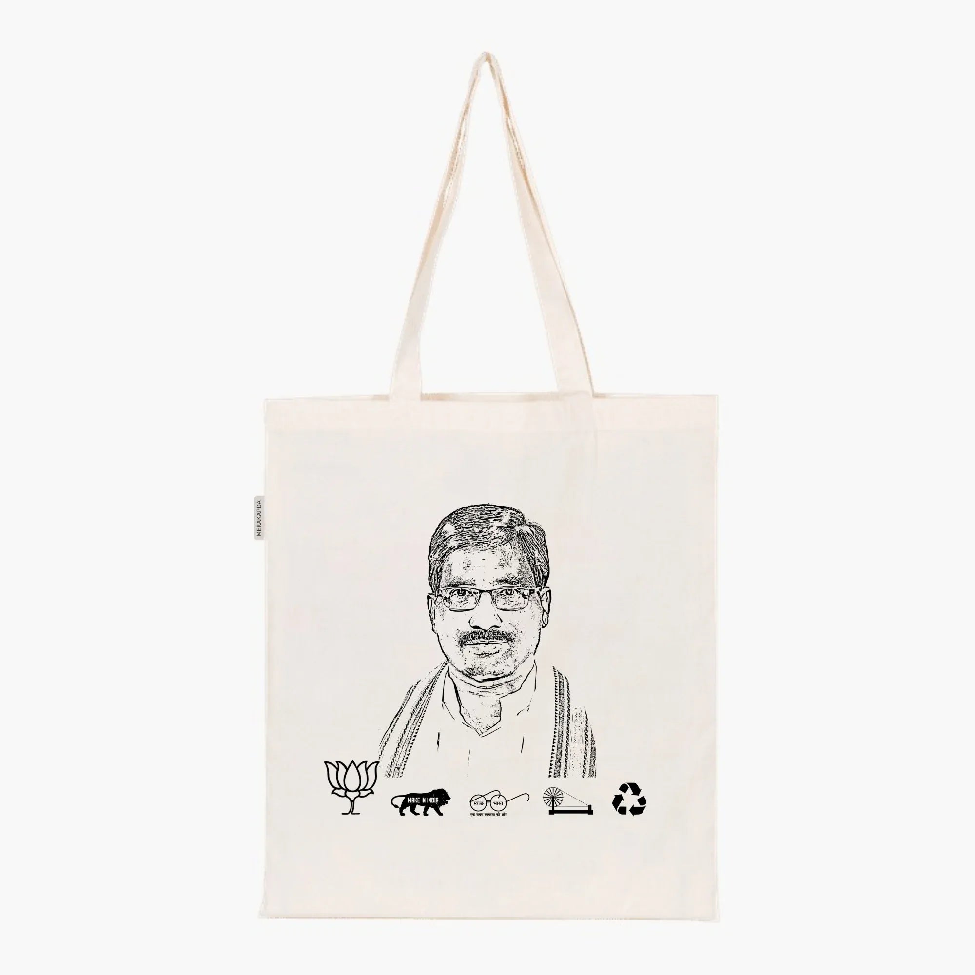Printed Natural Tote Bag (Shri Jagannath Sarkar) - MeraKapda