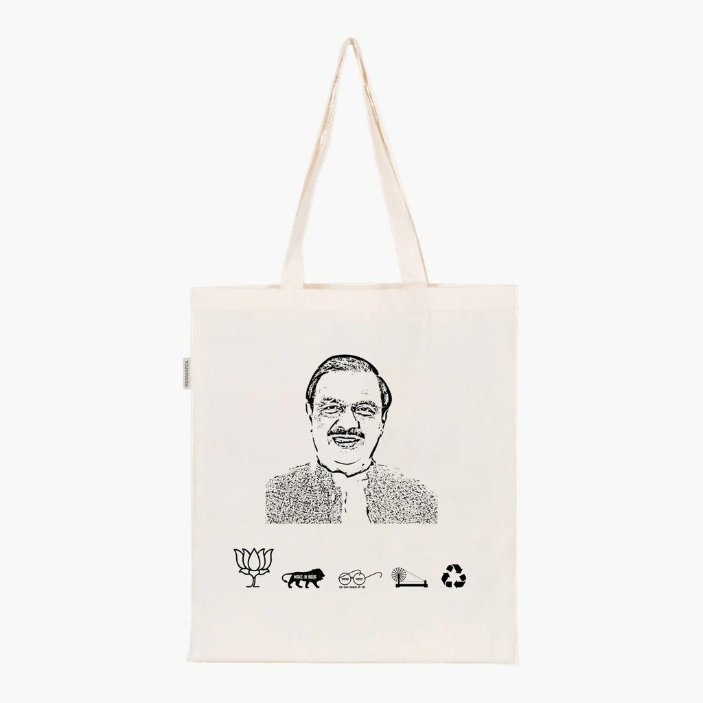 Printed Natural Tote Bag (Dr Mahesh Sharma) - MeraKapda