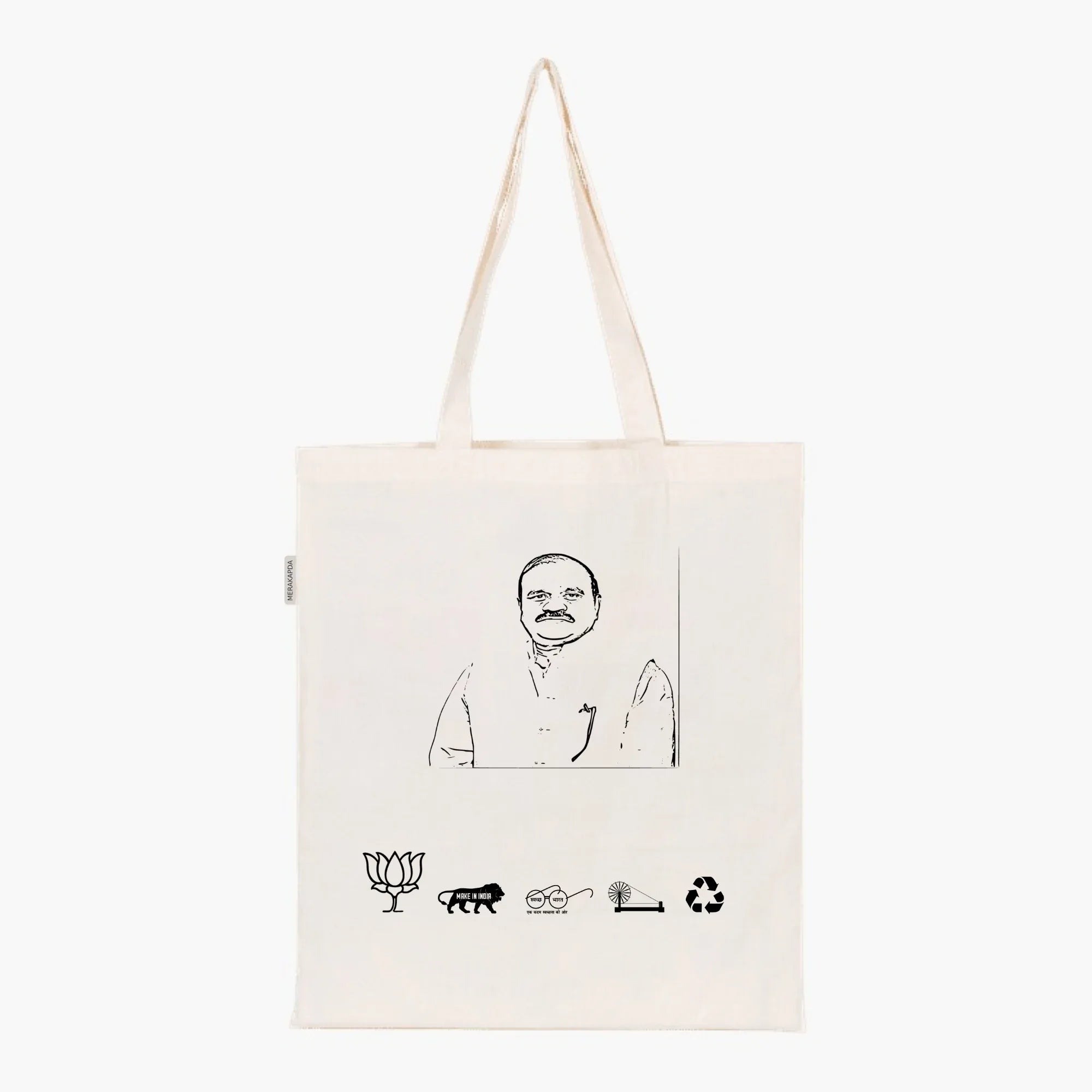 Printed Natural Tote Bag (Shri Jai Prakash Rawat) - MeraKapda