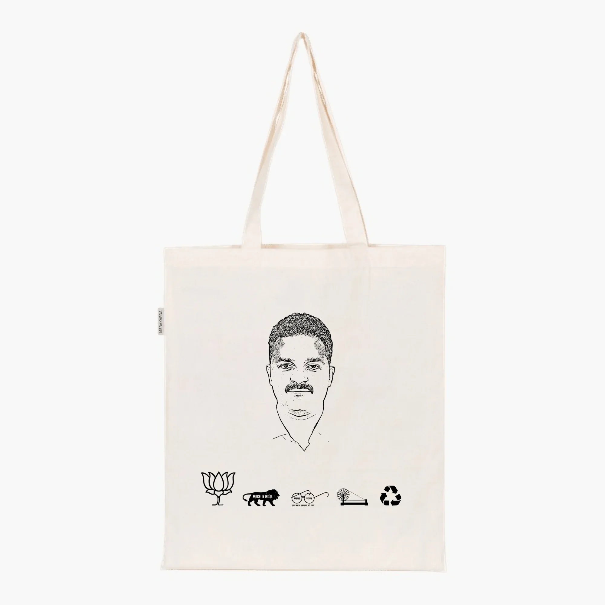 Printed Natural Tote Bag (Shri Kamlesh Paswan) - MeraKapda