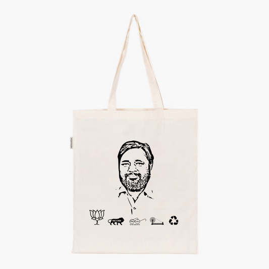 Printed Natural Tote Bag (Shri Kaushal Kishore)