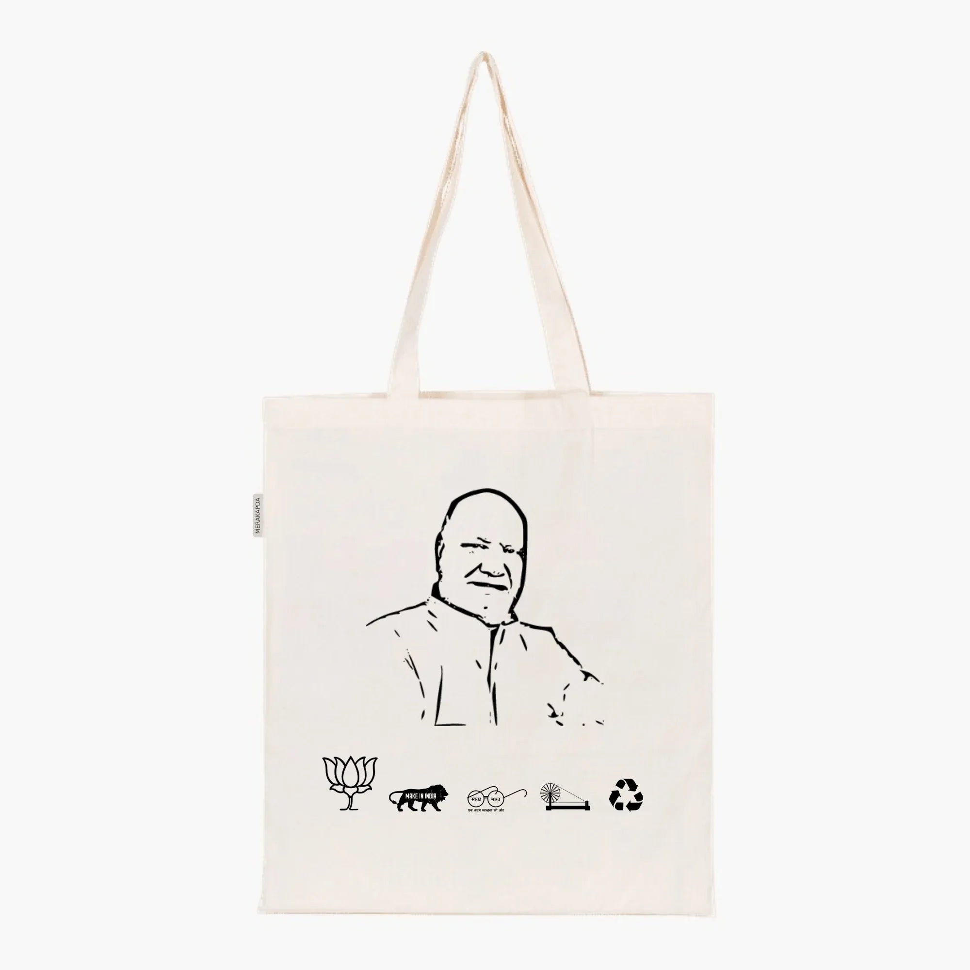 Printed Natural Tote Bag (Shri Lallu Singh) - MeraKapda