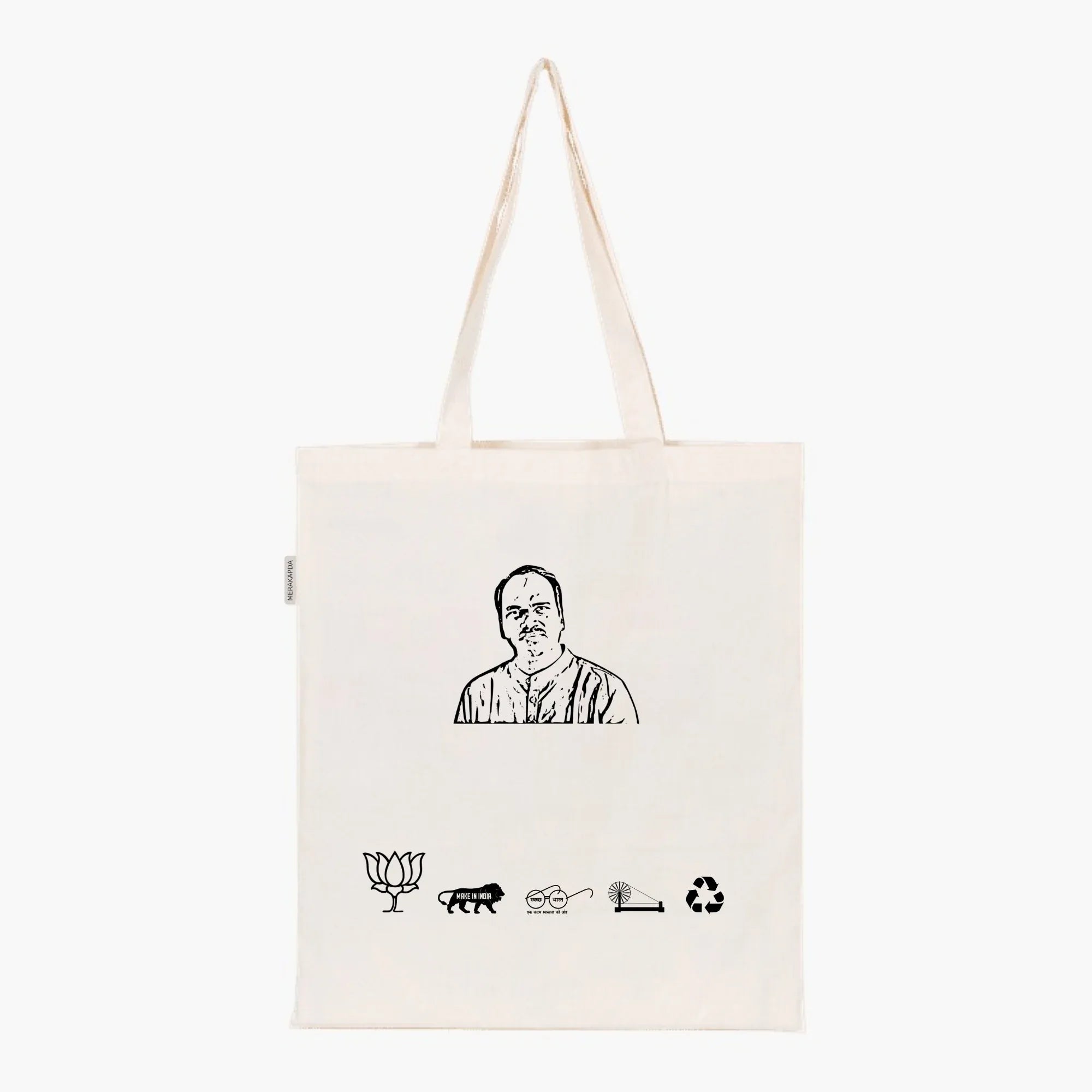 Printed Natural Tote Bag (Shri Mannalal Rawat) - MeraKapda