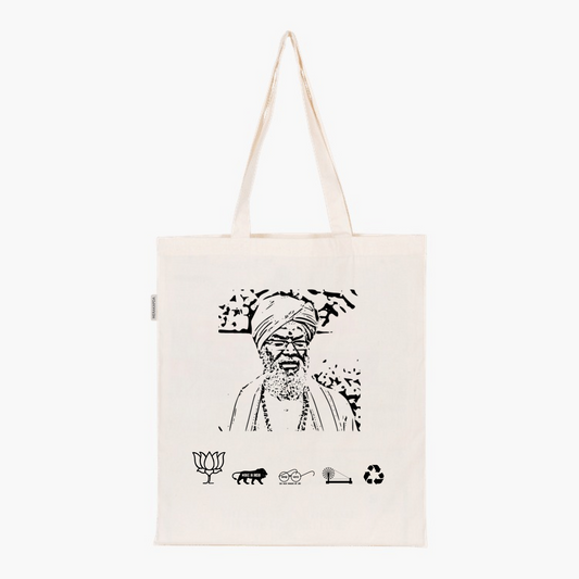 Printed Natural Tote Bag (Shri Sakshi Maharaj)