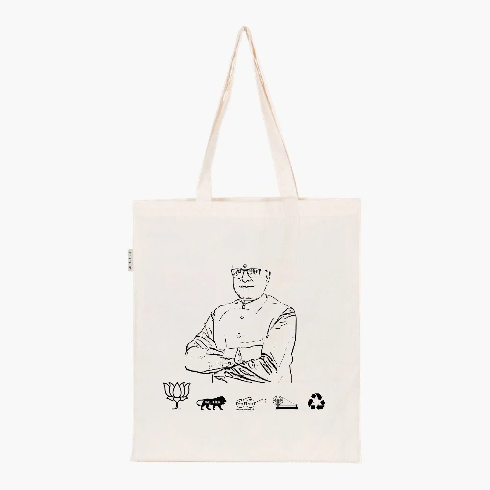 Printed Natural Tote Bag (Dr Rajesh Mishra) - MeraKapda
