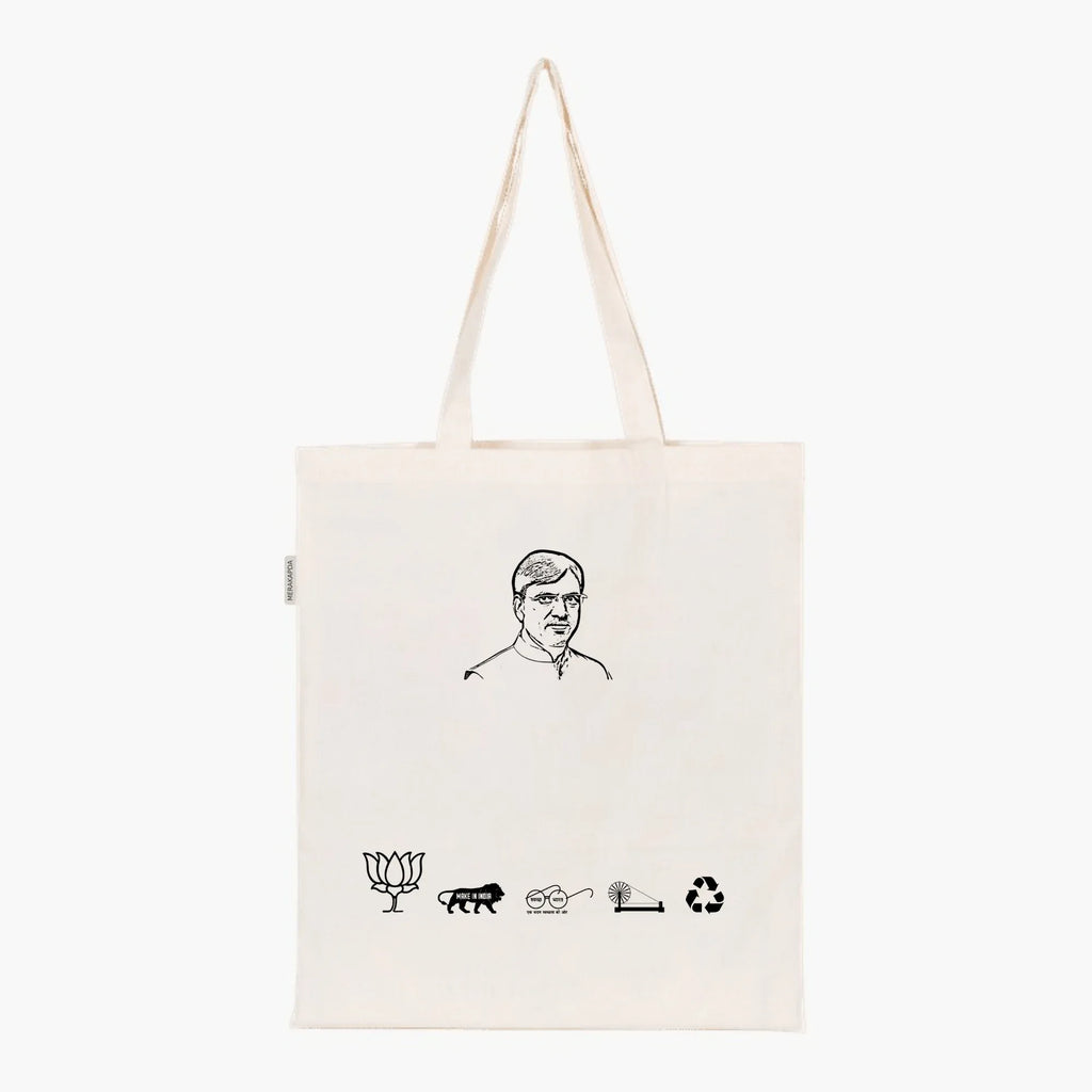 Printed Natural Tote Bag (Shri Mansukhbhai Mandaviya) - MeraKapda