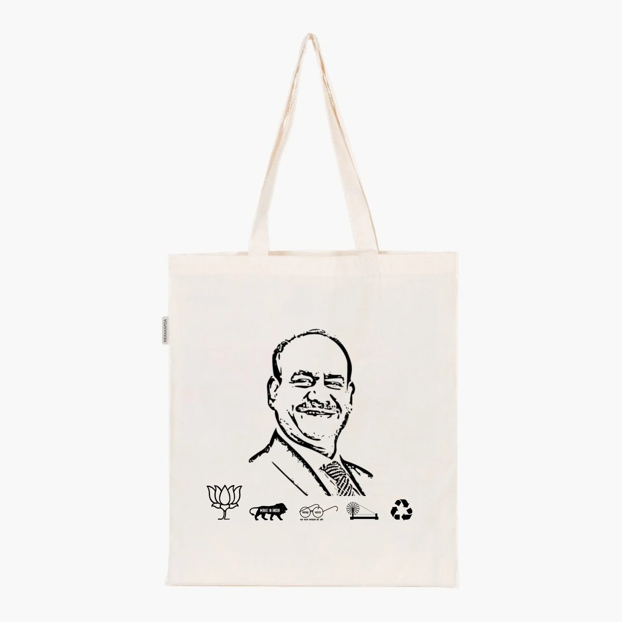 Printed Natural Tote Bag (Shri Om Birla) - MeraKapda