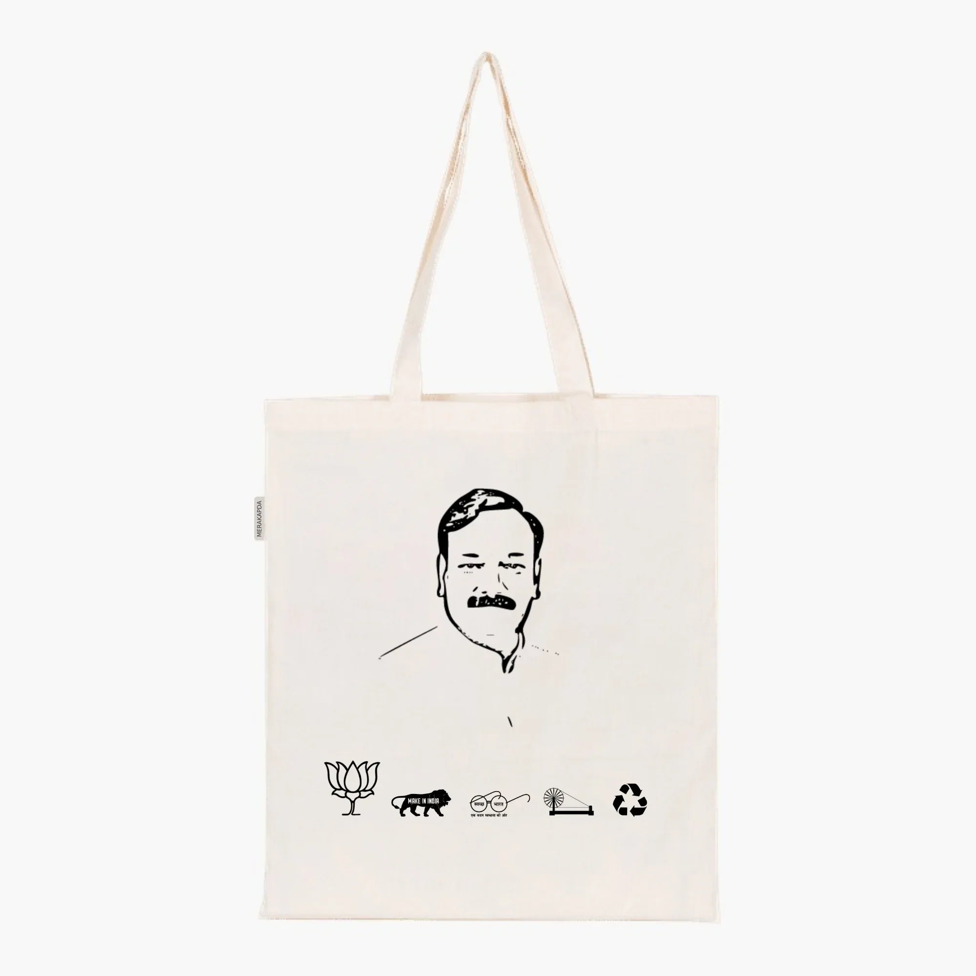 Printed Natural Tote Bag (Shri Raj Kumar Chahar) - MeraKapda