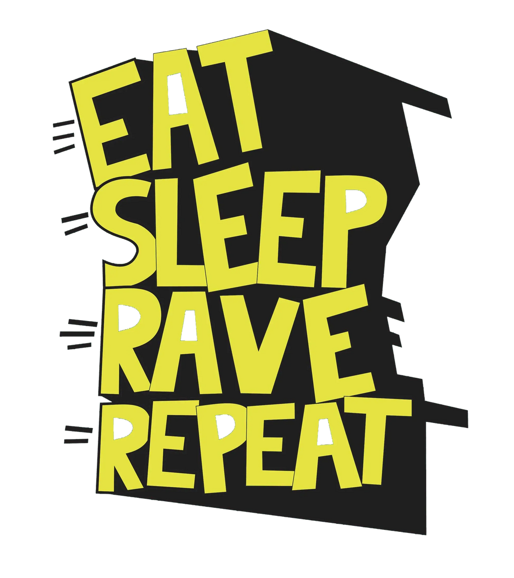 Round Neck T-Shirt - eat-sleep-rave-T - MeraKapda