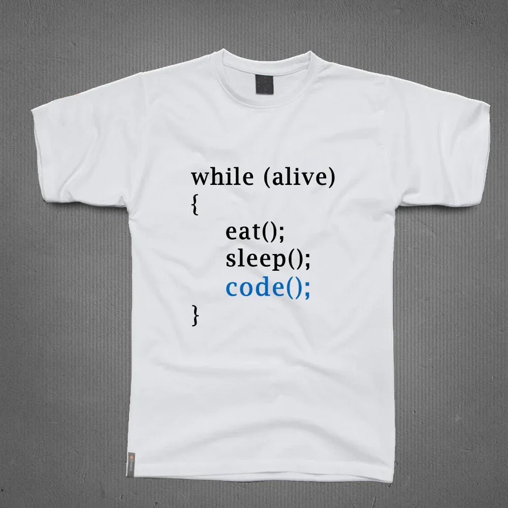 Round Neck T-Shirt - eat sleep code-t - MeraKapda