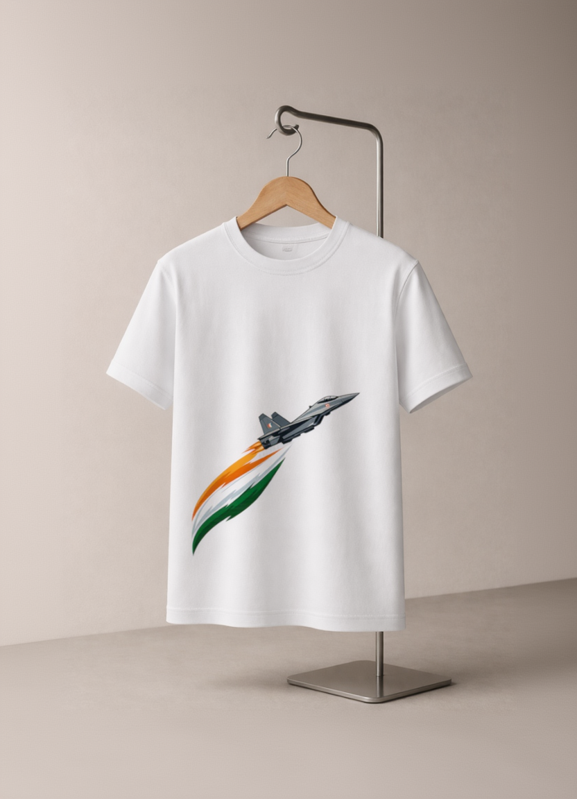 Indian Airforce Jet Tricolour Graphic T-Shirt for Men & Women