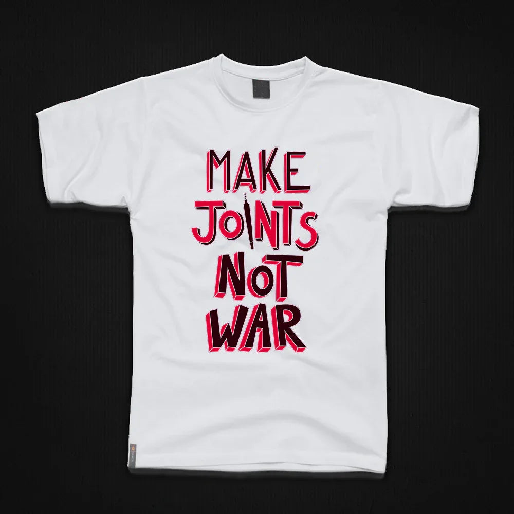 Round Neck T-Shirt - make-joint-not-war-T - MeraKapda