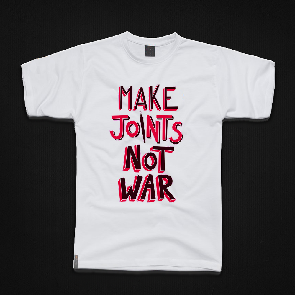 Round Neck T-Shirt - make-joint-not-war-T