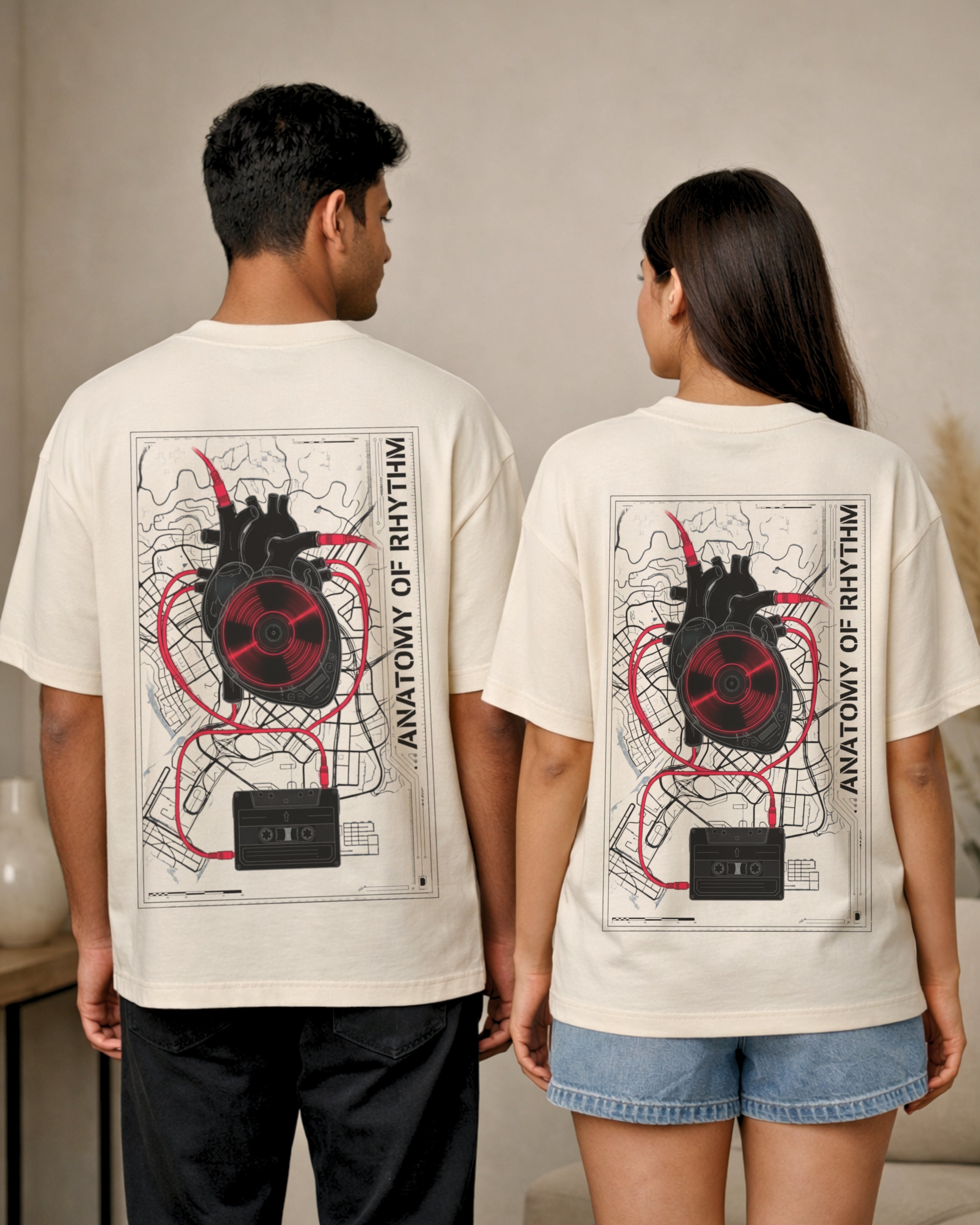 The Anatomy of Rhythm – Urban Blueprint Oversized T-Shirt | Rhythm City