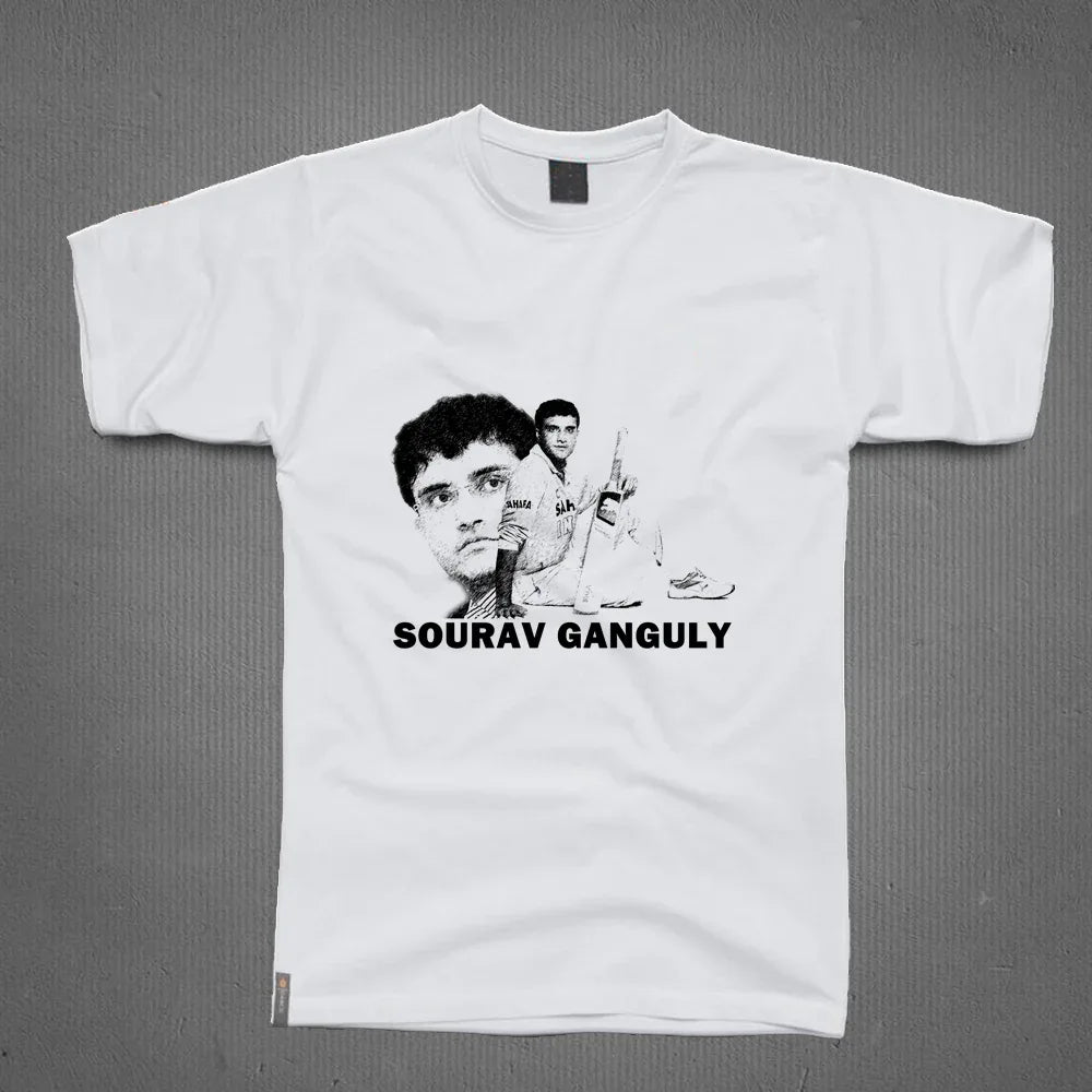 Round Neck T-Shirt - sourav ganguly - MeraKapda